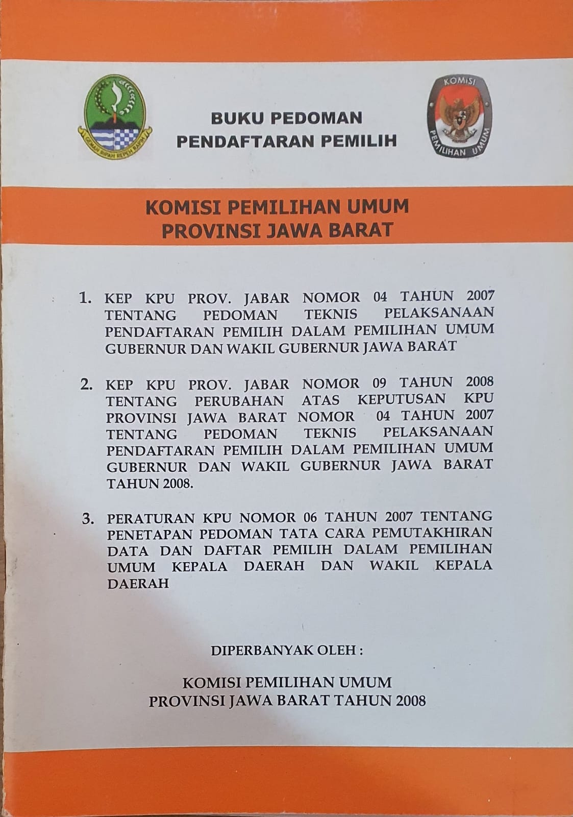 Buku Pedoman Pendaftaran Pemilih 